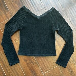 SOLD - X-GIRL V Neck Ribbed L/S Top Sz MED